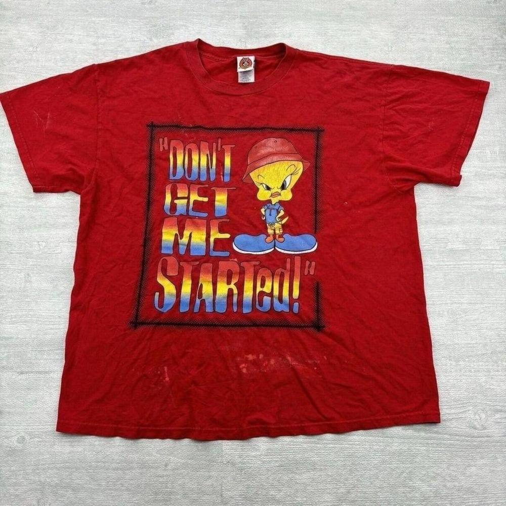 Vintage Tweety Bird Shirt Adult XL Red Looney Tunes Cartoon Don't Get Me Started